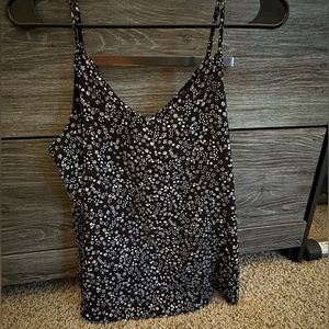 SO black floral tank, medium